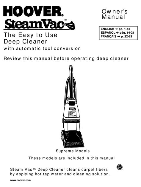 hoover steamvac instruction manual|More.